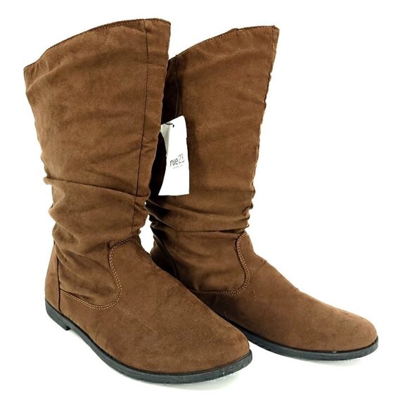 Rue 21 Size 6/7 Brown Vegan Pull on Boot NWT - Picture 2 of 9